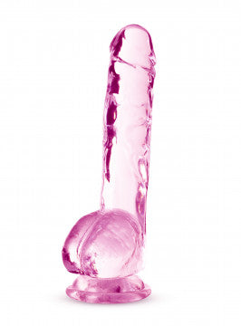 Naturally Yours - 8 Inch Crystalline Dildo - Rose