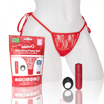 Screaming O 4t - Vibrating Panty Set With Remote Control Ring - Red